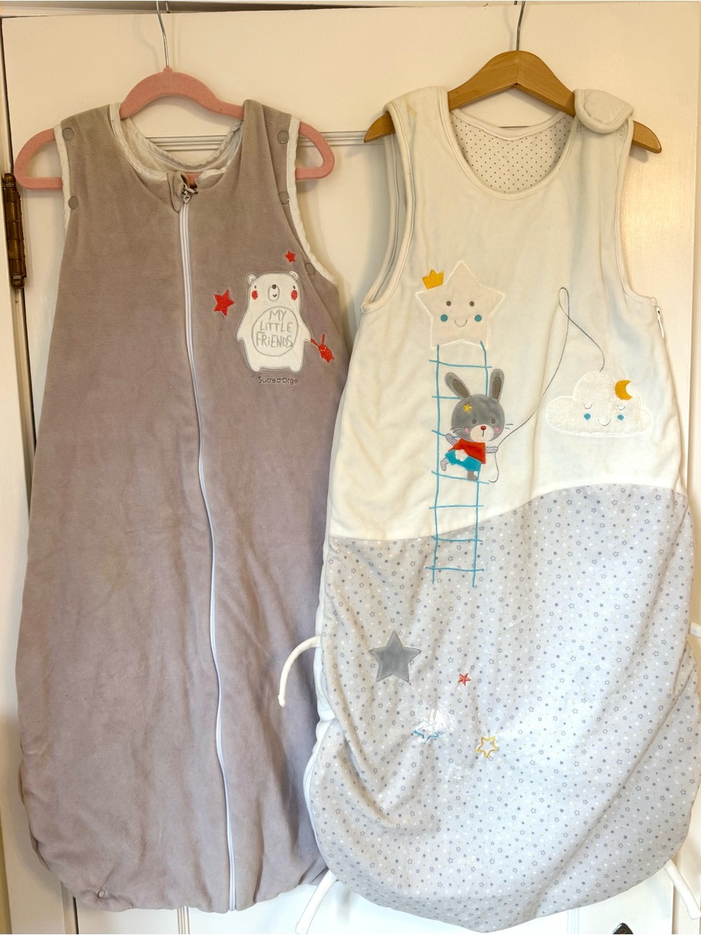 Lot of 2 Premium Sucre d'Orge & Mots d'enfants Luxury French Plush Sleep Sack